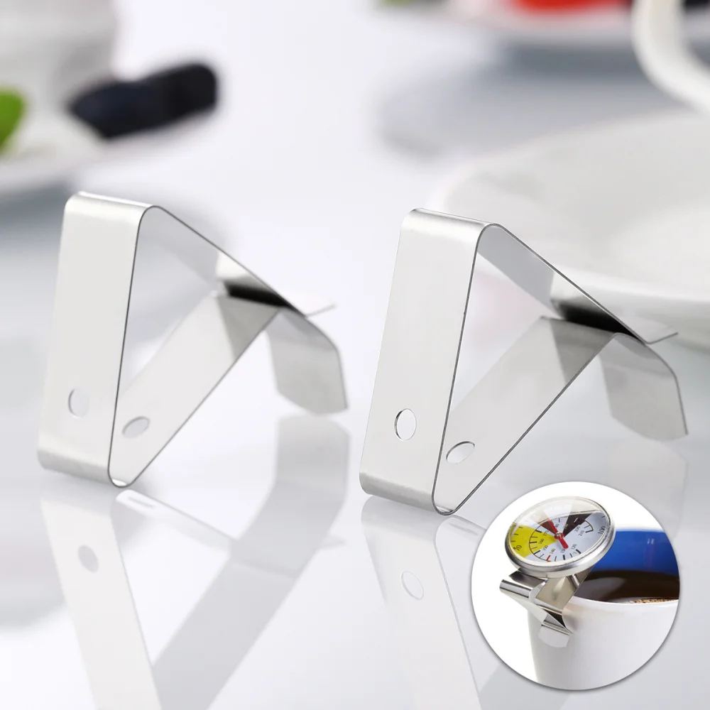 

BESTONZON 2pcs Meat Probe Clip Holder Stainless Steel Holder for Temperature Readings of Smoker/Grill/Ov