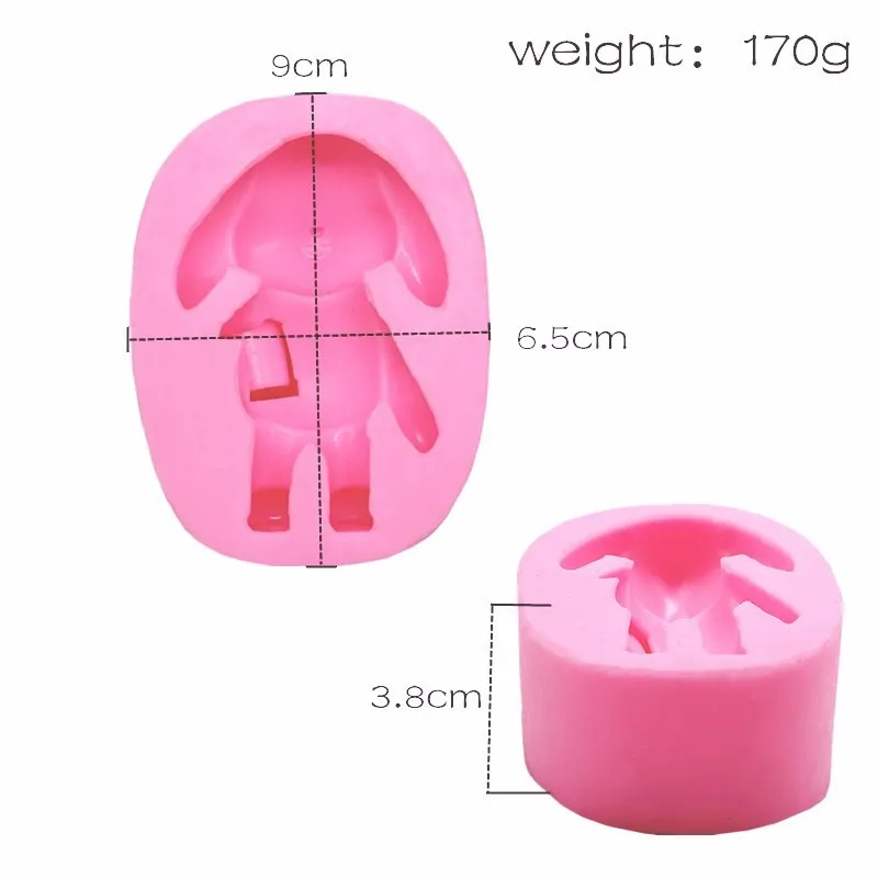 

Bunny Silicone Mold diy handmade chocolate cake mold Stone drop ear rabbit aroma plaster mold fondant molds