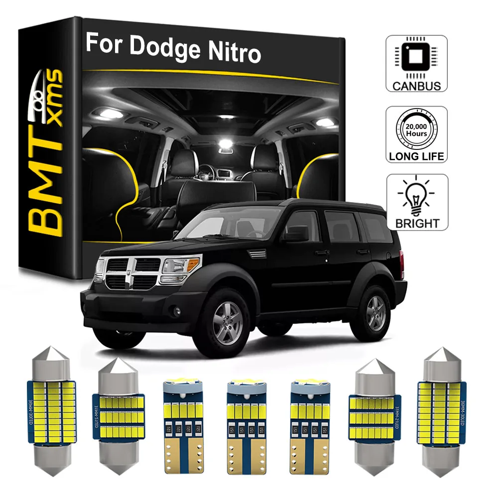 

BMTxms Canbus No Error 100% Car LED Interior Map Dome Trunk License Plate lamp light Kit For Dodge Nitro 2007-2011 Accessories