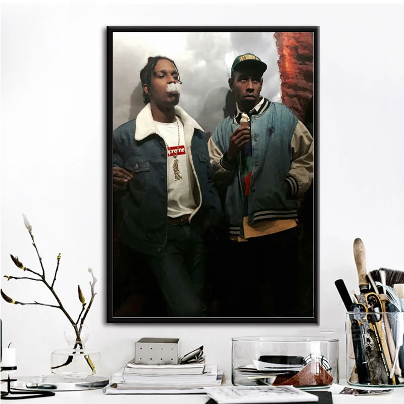 Tyler The Creator A$AP Rocky Hip Hop Rapper Singer Star Poster And Prints Canvas Wall Art Painting Pictures Room Home Decor | Дом и сад