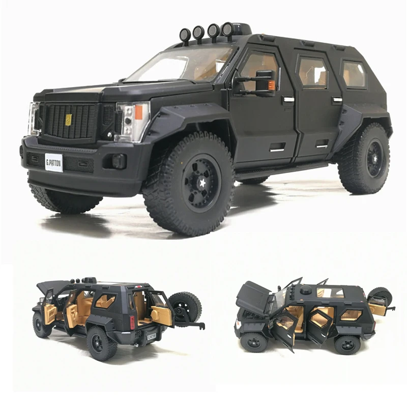 Новинка 1/32 г. PATTON SUV Грузовик литая модель автомобиля игрушка джип для детей звуковое освещение Вытяните назад Подарки