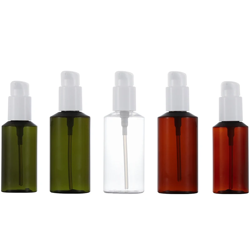 100ml GREEN/BROWN/CLEAR PET BOTTLE for lotion/emulsion/foundation/shampoo/serum/skin care plastic bottle press pump | Красота и