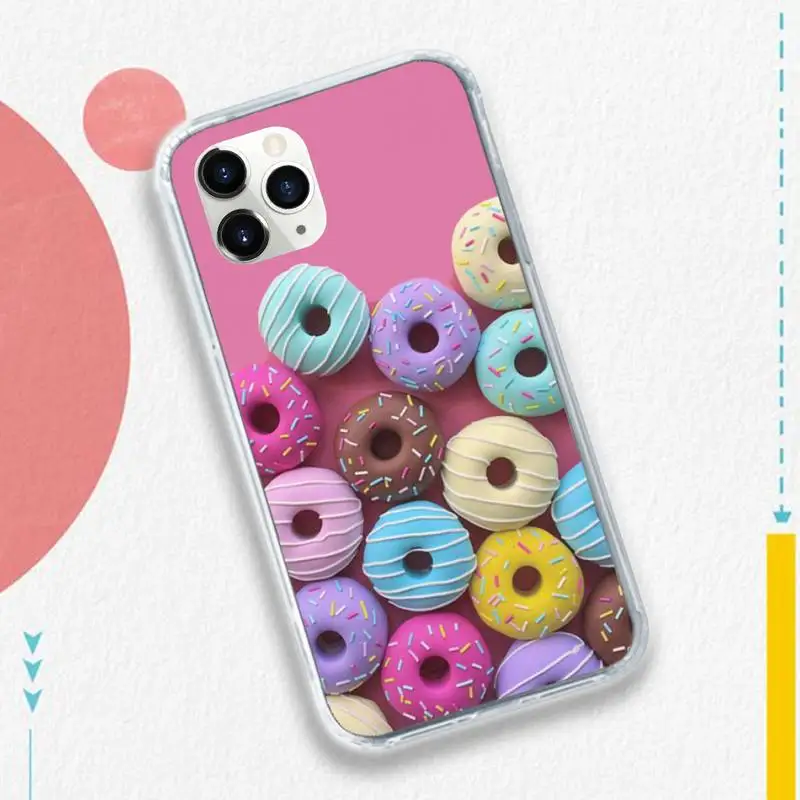 

Cute Food Donuts high quality Phone Case for iPhone 11 12 pro XS MAX 8 7 6 6S Plus X 5S SE 2020 XR