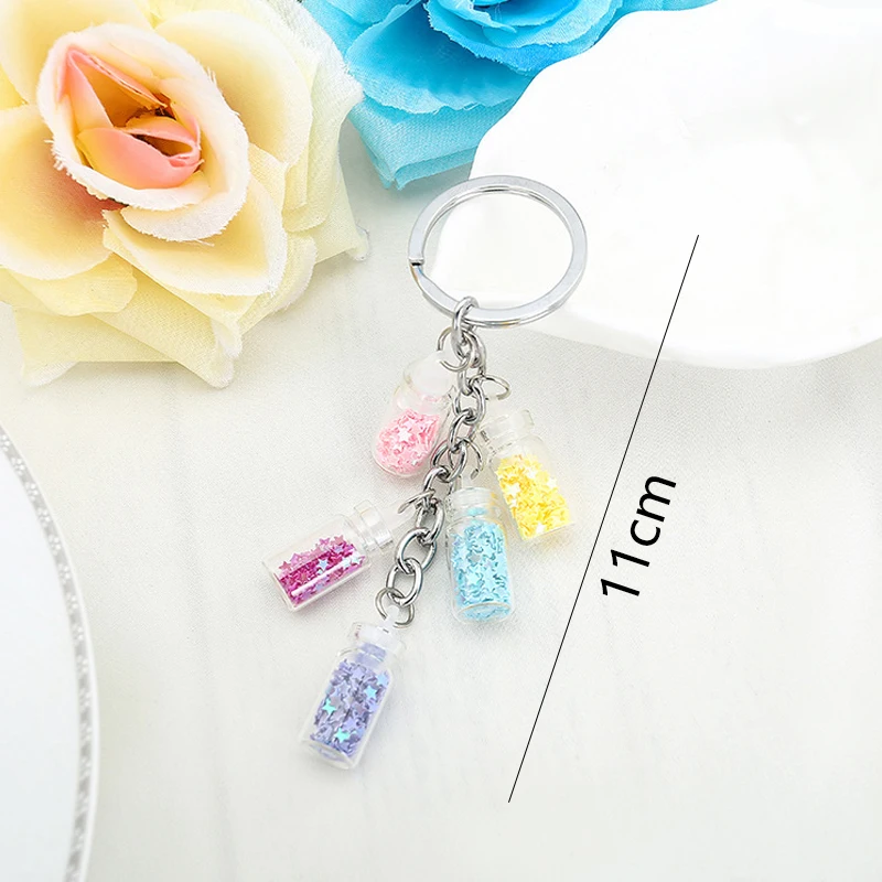 Женский красочный брелок для ключей украшение в виде флакона сумка девочек