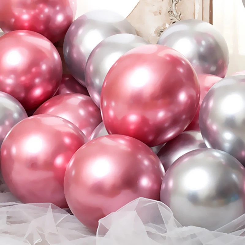

DM 50pcs/Set Metal Ballon 2.8g 12 inch Latex Multicolored Assorted Color Metallic Balloons Air Helium Wedding Happy Birthday HOT
