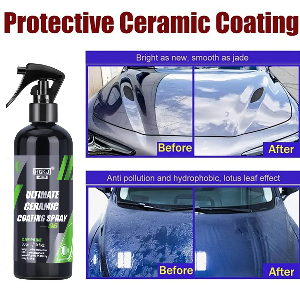 HGKJ S6 Ultimate Car Paint Polish Quick Ceramic Hydrophobic Coating керамика для авто Oleophobic Waterless Spray Polishing Paste