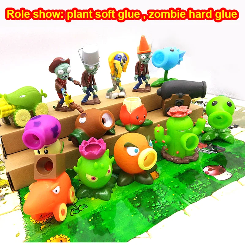 Игрушка зомби-стрелок в горошек с растениями полный комплект подарок для