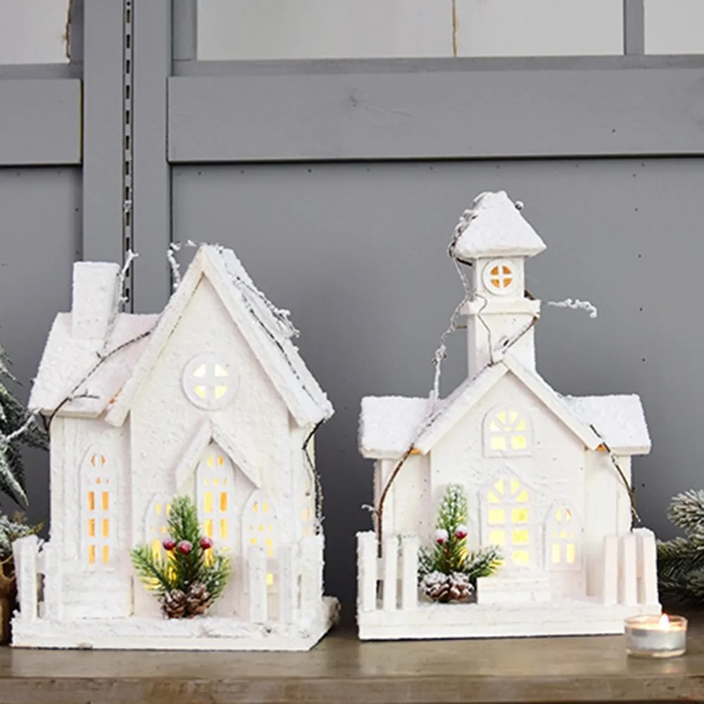 Креативный Рождественский Снежный домик настольные украшения деревянные