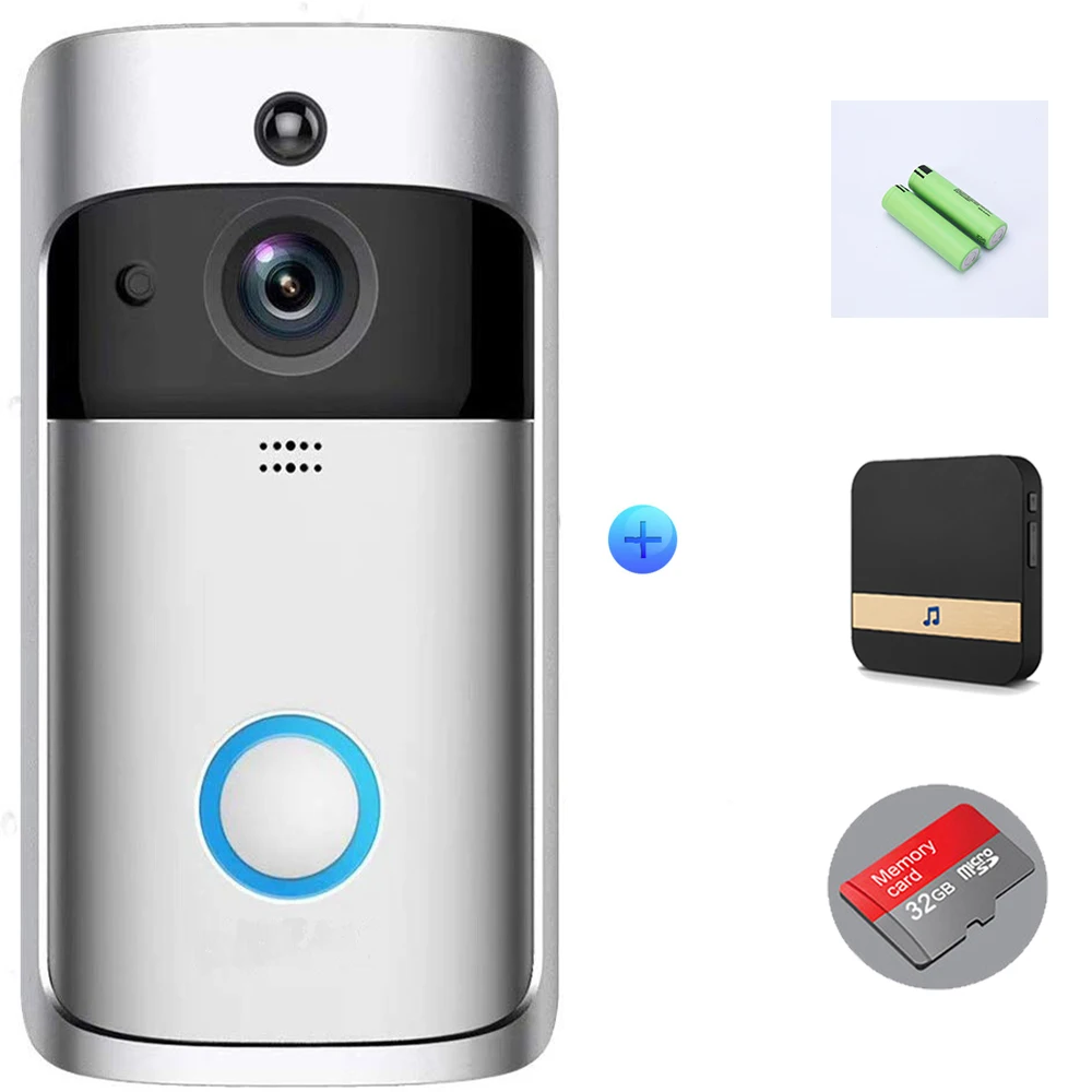 HONTUSEC wifi дверной звонок видеодомофон 2MP HD беспроводной умный дом IP Звонок камера