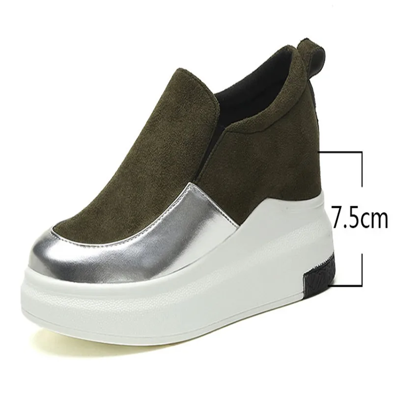 

2021 Spring Autumn Women's Shoes ladies Platform Woman Casual Slip On Shoes Female Shoe Breathable Height Increasing shoes