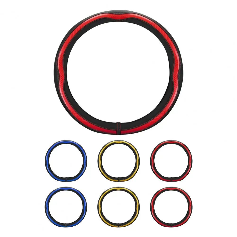 Чехлы на руль автомобиля бесшовные Нескользящие черного цвета для руля