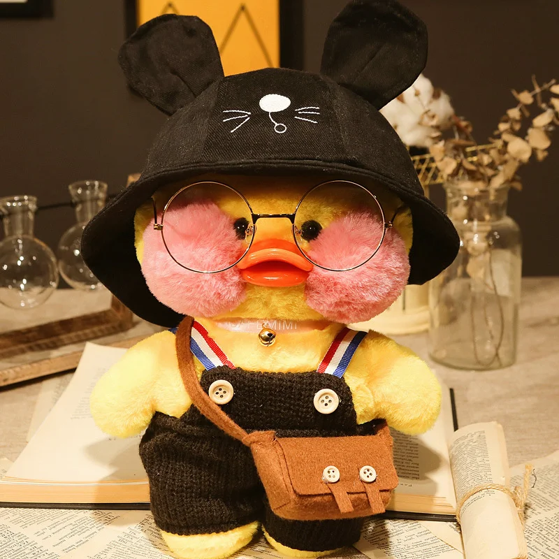 Mu&ntilde;eco de pato amarillo con &aacute;cido hialur&oacute;nico para ni&ntilde;os, mu&ntilde;eco de felpa suave con dise&ntilde;o de pato Lalafanfan coreano de 30cm, ideal para cumplea&ntilde;os-0