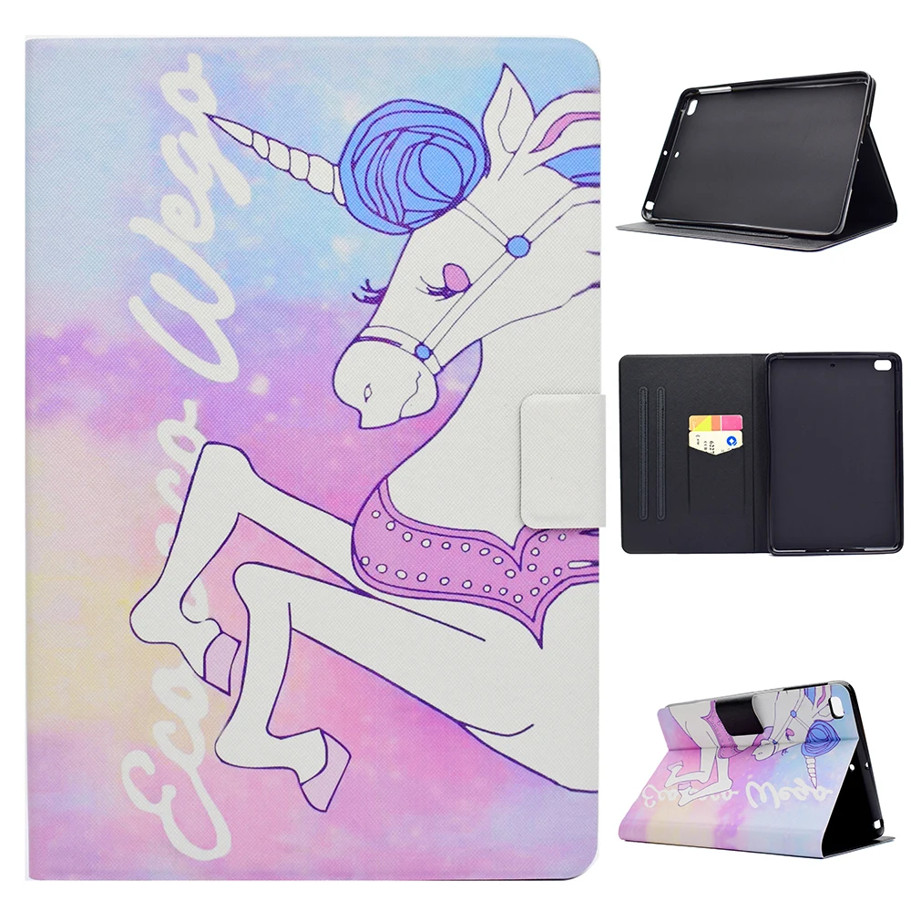 Мода рисунком с подставкой карманом для карт чехол Apple iPad Mini 1/2/3/4 mini4 mini5 кошки