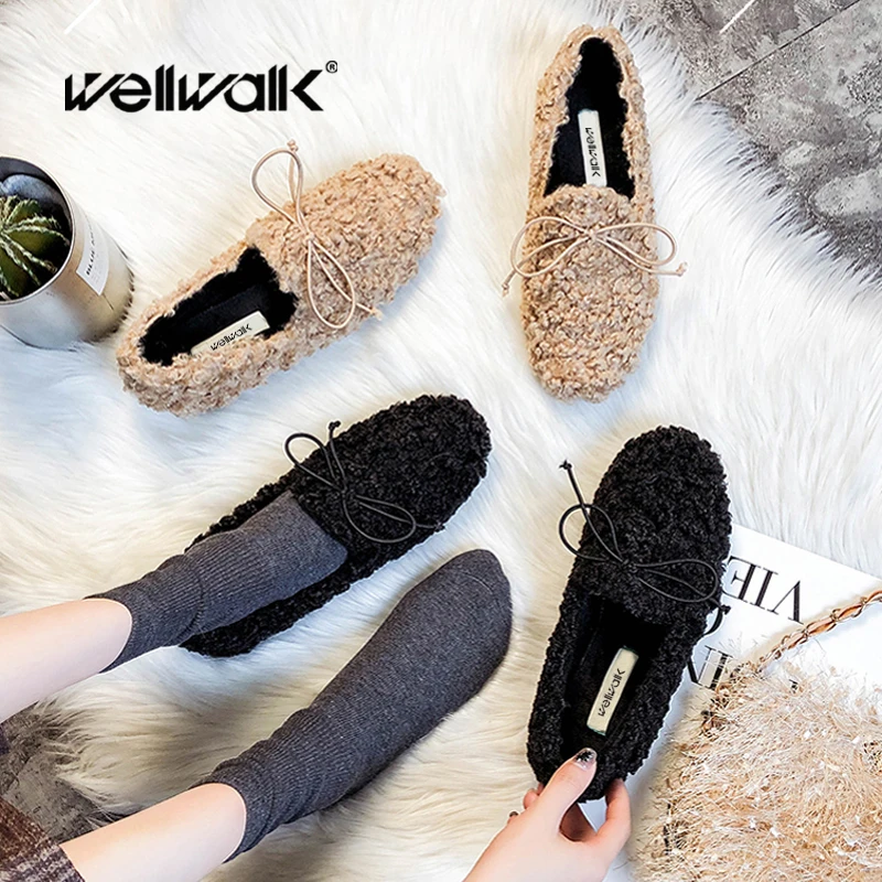 

2020 Warm Fur Flats Women Indoor Home Shoes Rhinestone Buckle Brand New Furry Shoes Women's Loafers Moccasins 41 Size 42 Size 43