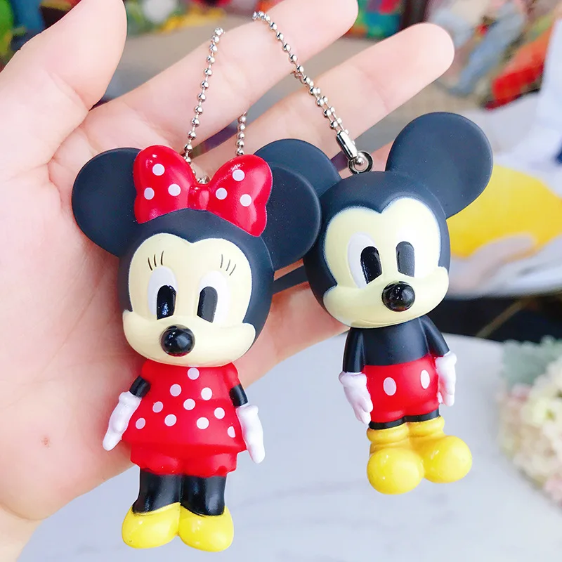 Милый мультяшный виниловый брелок с Микки и Минни индивидуальный тренд