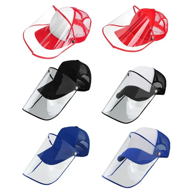 Унисекс контрастный цвет сетка бейсбольная кепка прозрачный щиток для лица анти