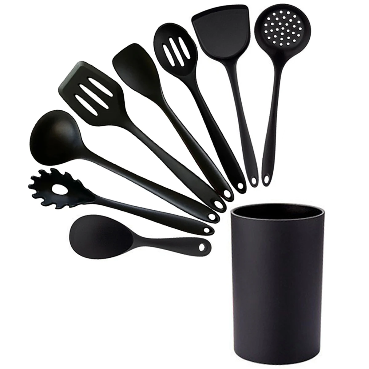 

Черный антипригарный кухонный инструмент, кухонная утварь, набор кухонной утвари, лопатка, ковш, венчик для яиц, лопатка, кухонные аксессуар...