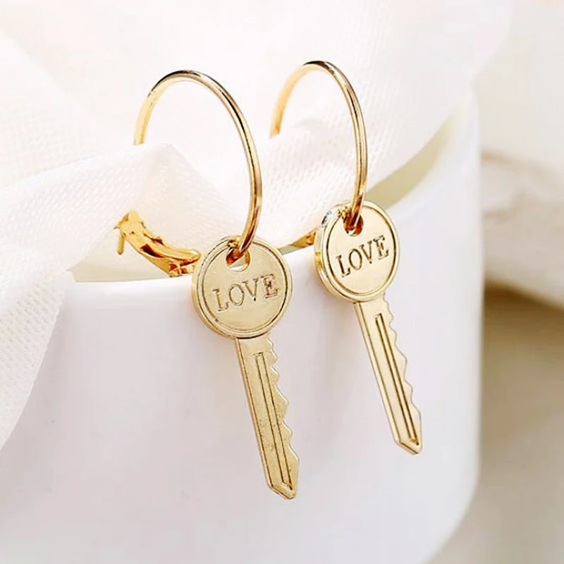 Серьги для ключей 1 пара Женские Ювелирные изделия креативные простые винтажные