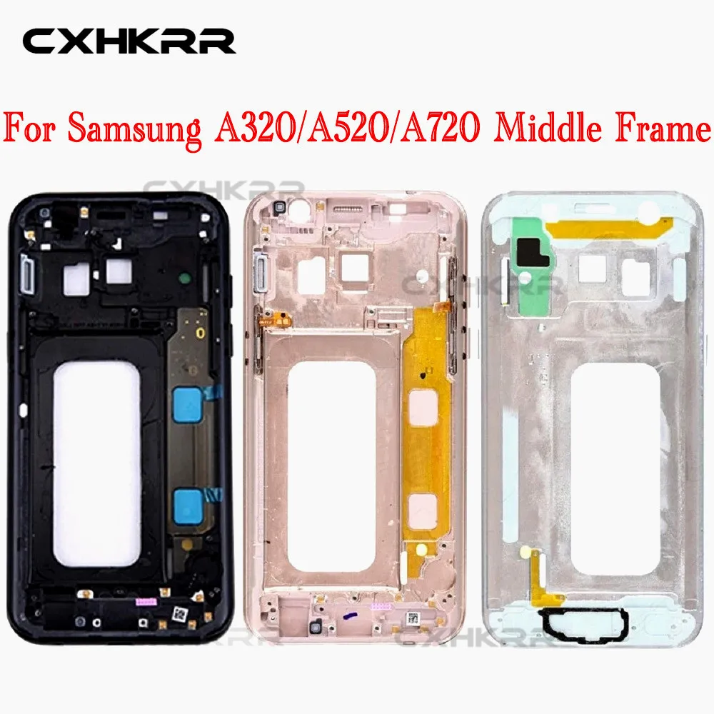 

Middle Frame Bezel for Samsung A3 A5 A7 A520 A720 A320 Version Mid Chassis Housing With Power On off Side Button