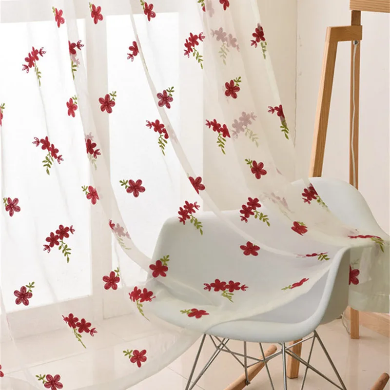 Роскошные Вышитые Розовые Лавандовые тюлевые синие шторы для гостиной красные