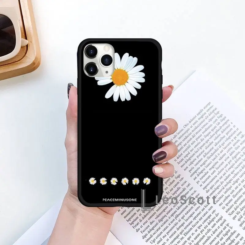 

Black White Flower Daisy Phone Case for iPhone 11 12 mini pro XS MAX 8 7 6 6S Plus X 5S SE 2020 XR