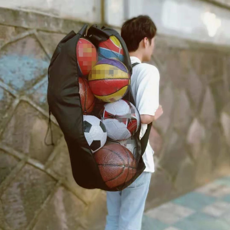 

Large-Capacity Outdoor Sports Bag Football Basketball Bag Sports Multi-Function Outdoor Sports Storage Net Backpack Ball Net 1