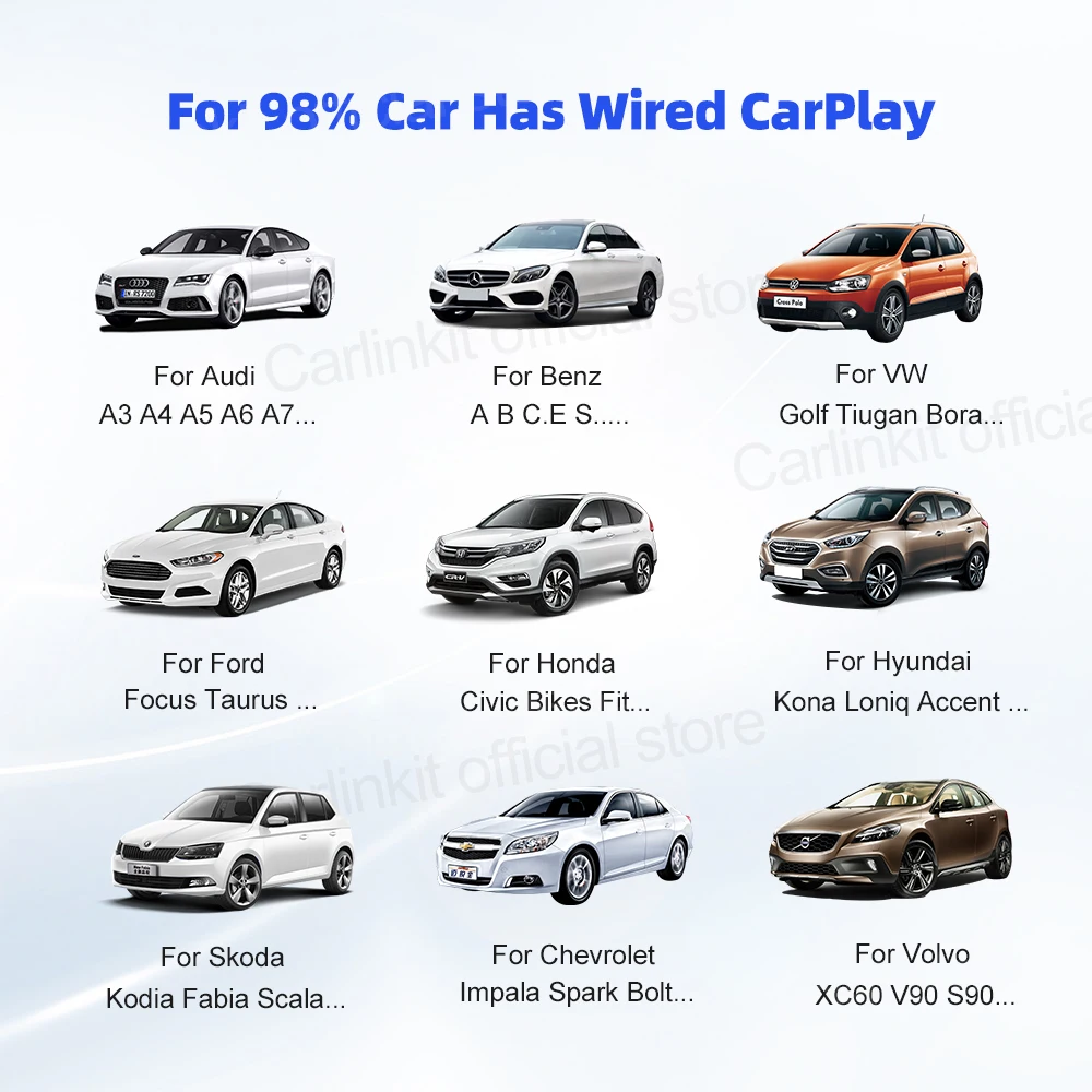 Carlinkit Carplay Mini Android Box беспроводной Ai Автомобильный мультимедийный плеер 4 + 64G Аудио