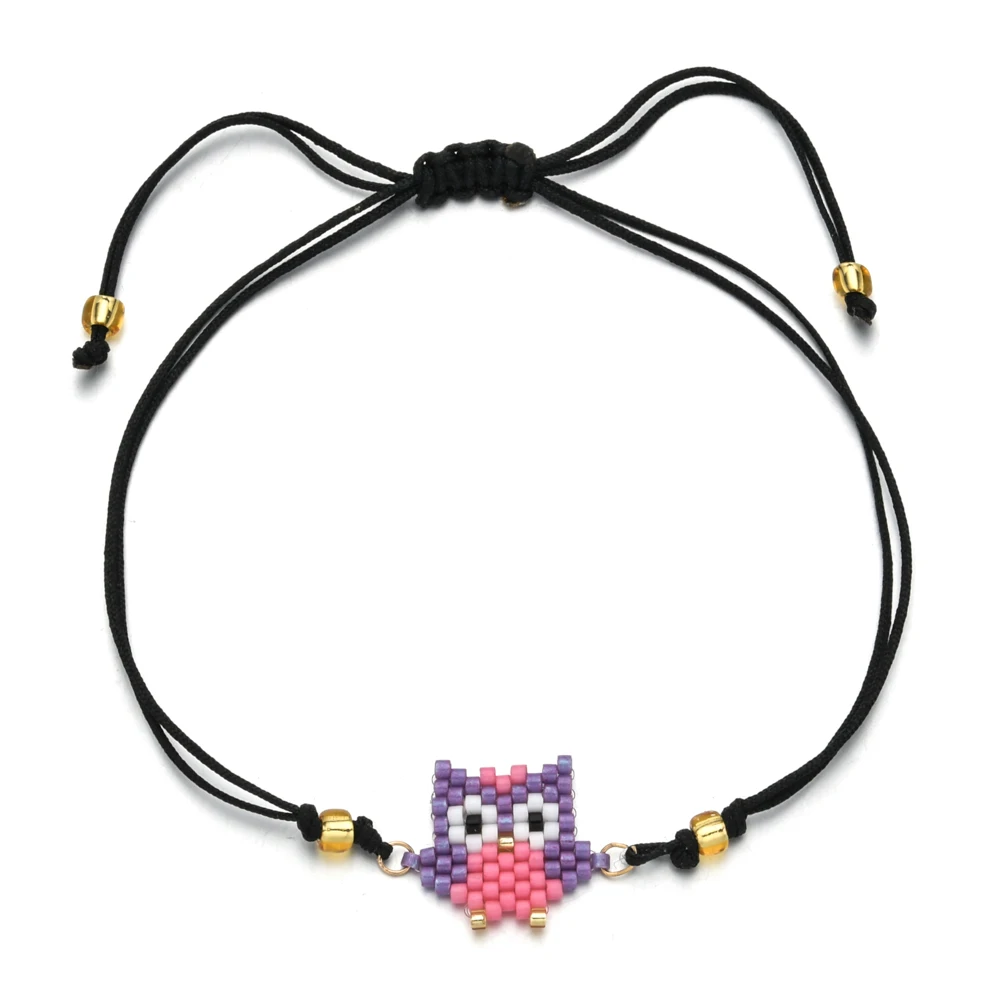 A10 Diy тканая веревка Miyuki браслет из бисера Boho Санта Клаус браслет с лосем простой ручной работы браслет дружбы для женщин Подарки - Окраска металла: A10