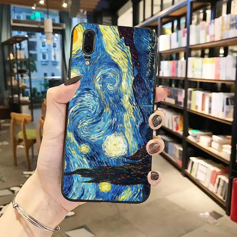 

Starry night Van Gogh retro painting Phone Case For Huawei honor Mate P 10 20 30 40 Pro 10i 9 10 20 8 x Lite