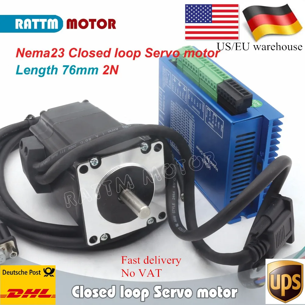 Комплект шагового серводвигателя с замкнутым контуром Nema23 2N.m 288oz in 2ph HSS57