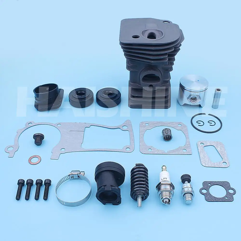 44mm Big Bore Cylinder Piston Kit For Husqvarna 340 345 350 Chainsaw High Type Top End Intake Gasket Buffer Mount Plug Candle