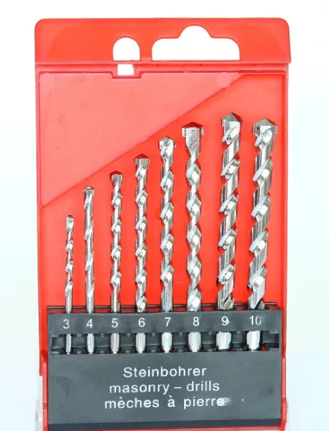 

8Pcs 3mm-10mm Carbide Masonary Drill Bits Set Stone Brick Concrete Wall Masonry Hole Cutter Metal Drilling Drills Bits