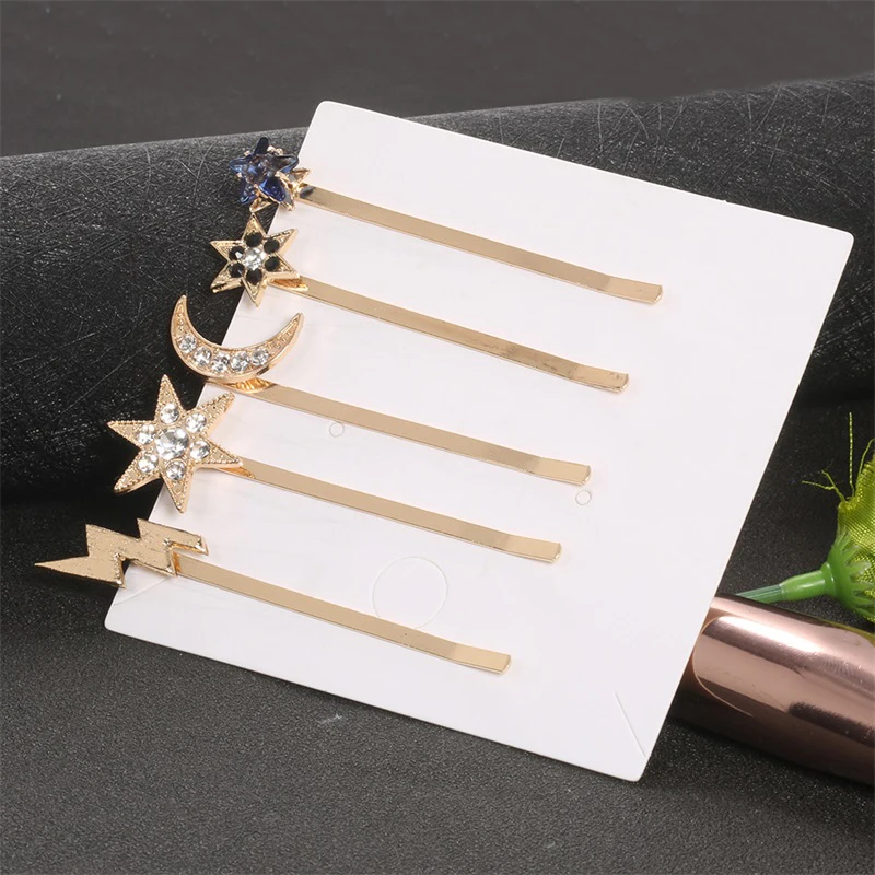 Изысканные женские заколки для волос со звездами луной молнией звездным небом