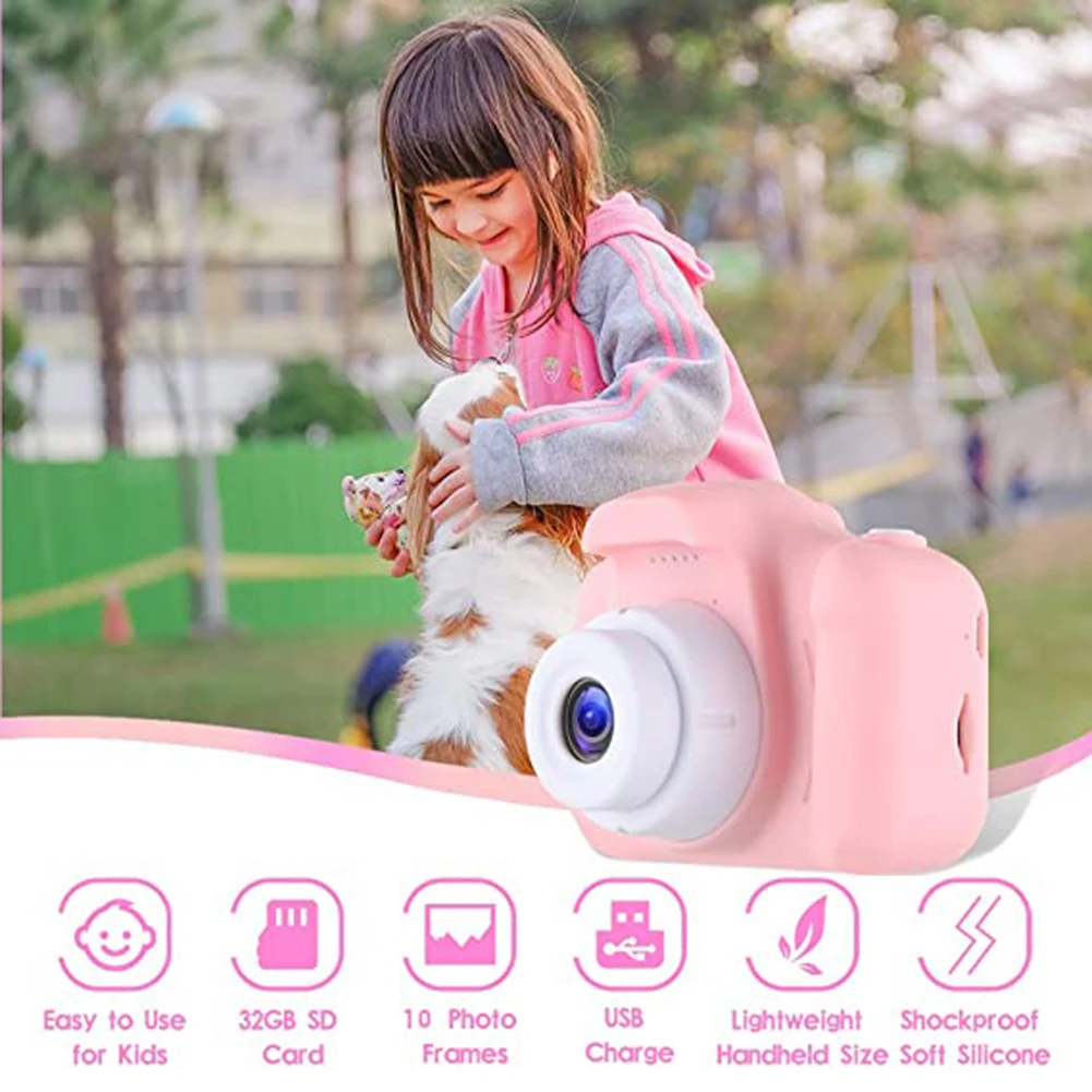 

Mini Cartoon Photo Camera Toys 2 Inch HD Screen Childrens Digital Camera Video Recorder Camcorder Toys For Kids Girls Gift