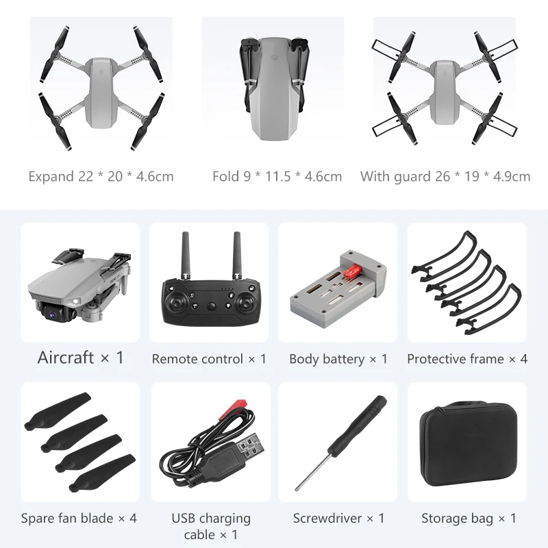 Мини Дрон E88 1080P Wi Fi FPV HD 4K двойная камера Радиоуправляемый режим удержания высоты