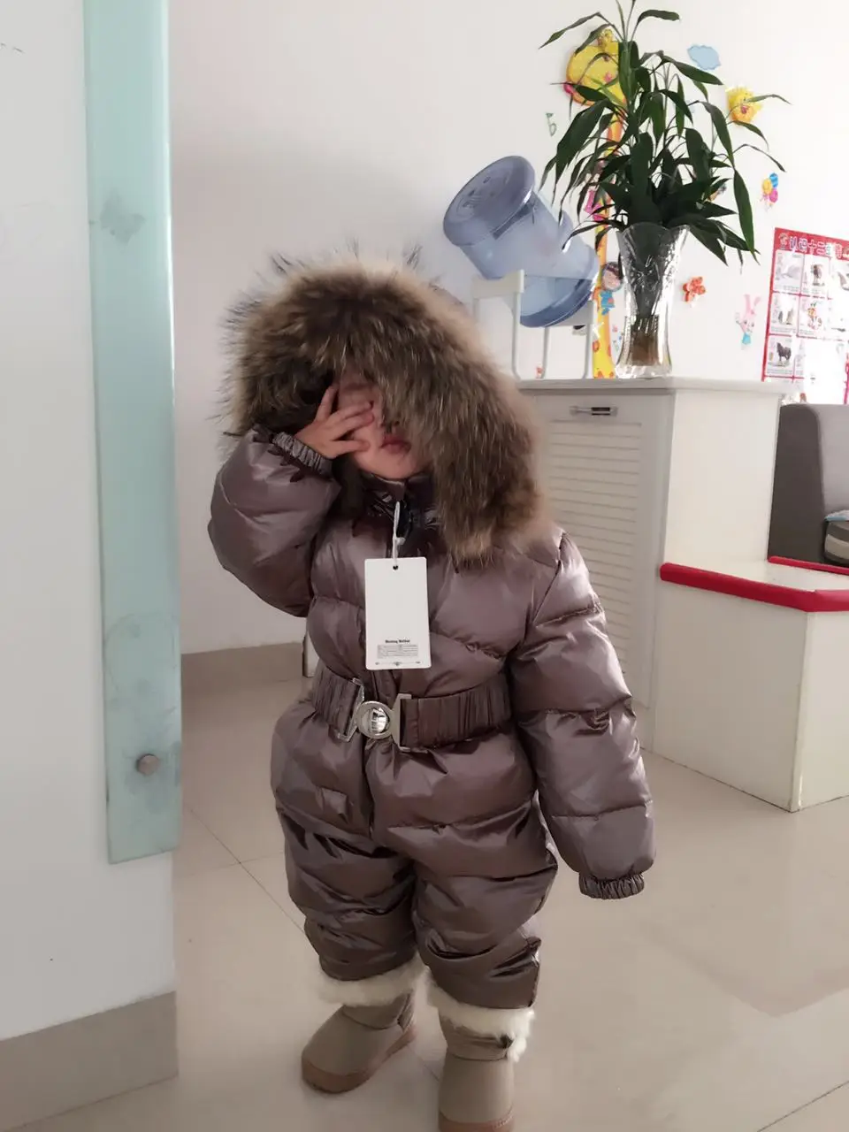  30 русский зимний комбинезон 2019 для маленьких мальчиков детская куртка 80% белая