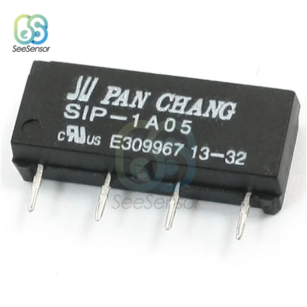 SIP-1A05 5 в 12 В реле SIP-1A05 SIP-1A12 геркон Реле Переключатель для панорамирования переключающее реле 4PIN - Габаритные размеры: SIP-1A05