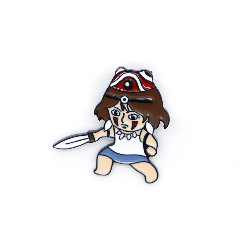 Мультяшные аниме Принцесса Mononoke San Броши Феминистская эмалированная булавка для