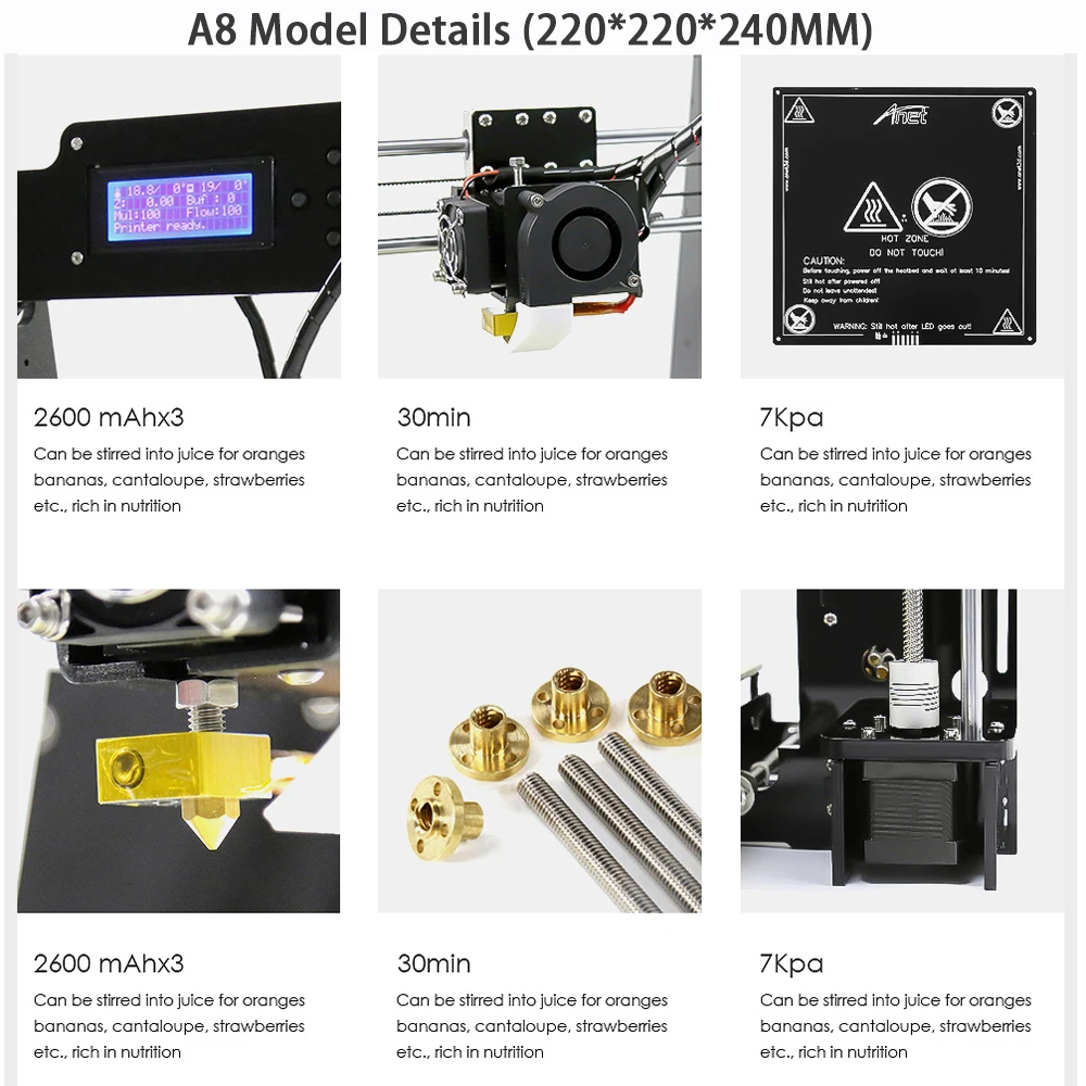 3D-принтер Anet A8 A8Plus принтер с открытым исходным кодом Marlin горячей подставкой для