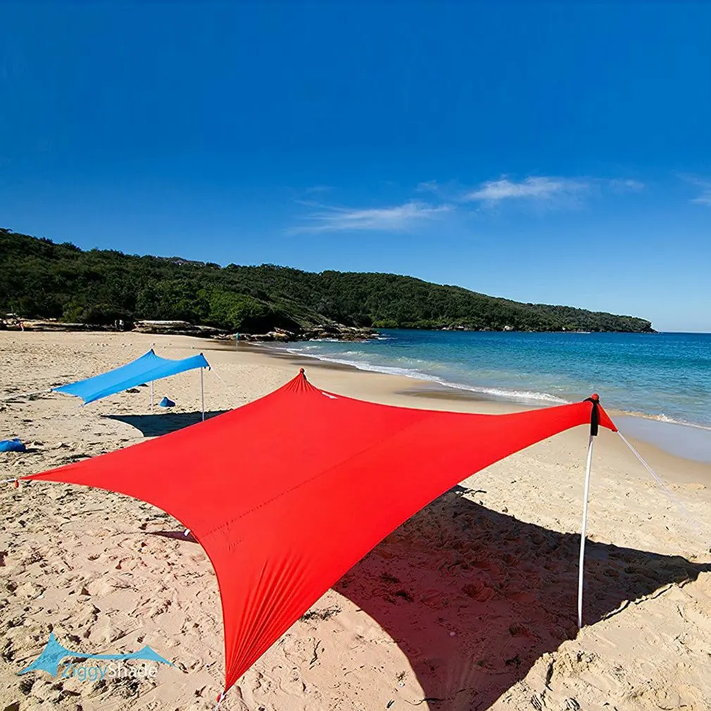 저렴한 야외 낚시 캠핑 비치 양산 천막 세트에 대 한 큰 가족 Canopy 피와 휴대용 태양 그늘 텐트