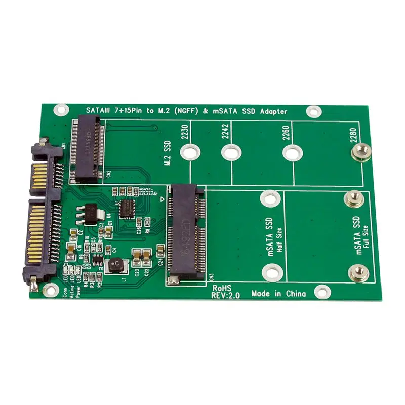 Новая замена NGFF M.2 B + M KEY или mSATA SSD к SATA III 3 адаптерной карте|Кабели для MP3/MP4-плееров|