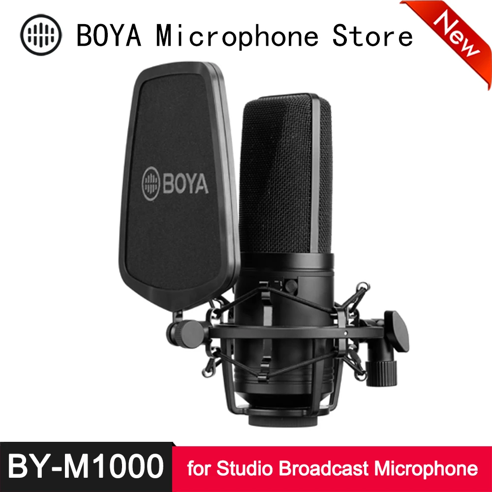 Конденсаторный микрофон BOYA BY-M1000 с большой диафрагмой и 3-мя полярными узорами