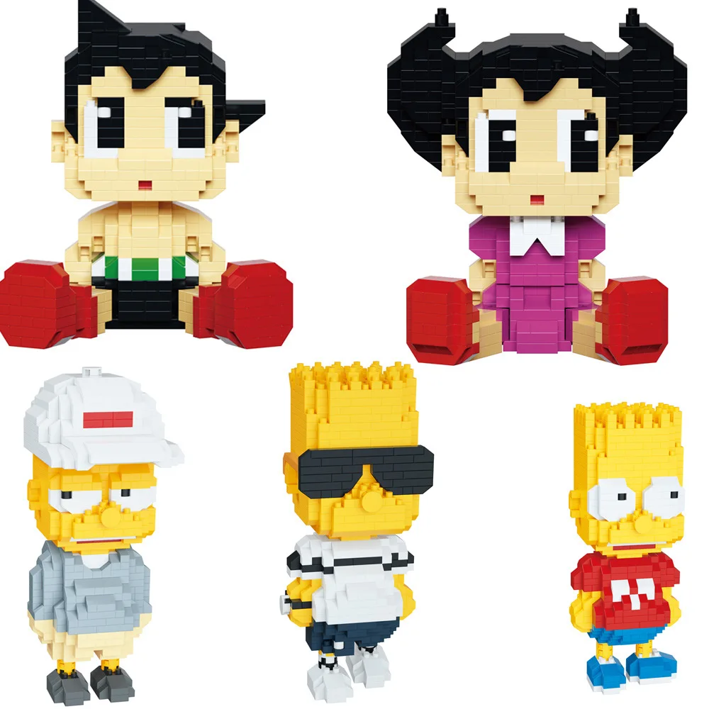 

620pcs+ Astroboy Diamond Building Block Cartoon Bart Figure Model Micro Bricks Toys For Children Christmas Gift