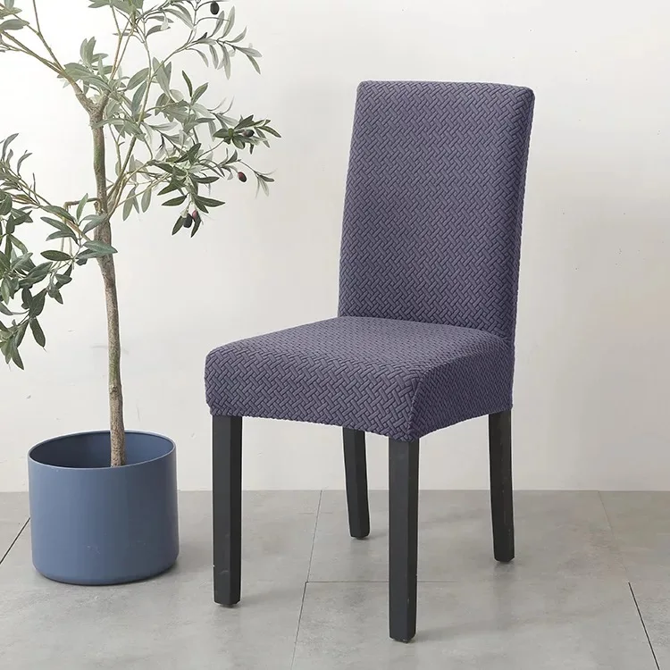 

Jacquard Fabric Elastic Chair Cover for Office/Wedding Stretch Chair Covers Dining Room for High Back Chair Cover 8 Colours