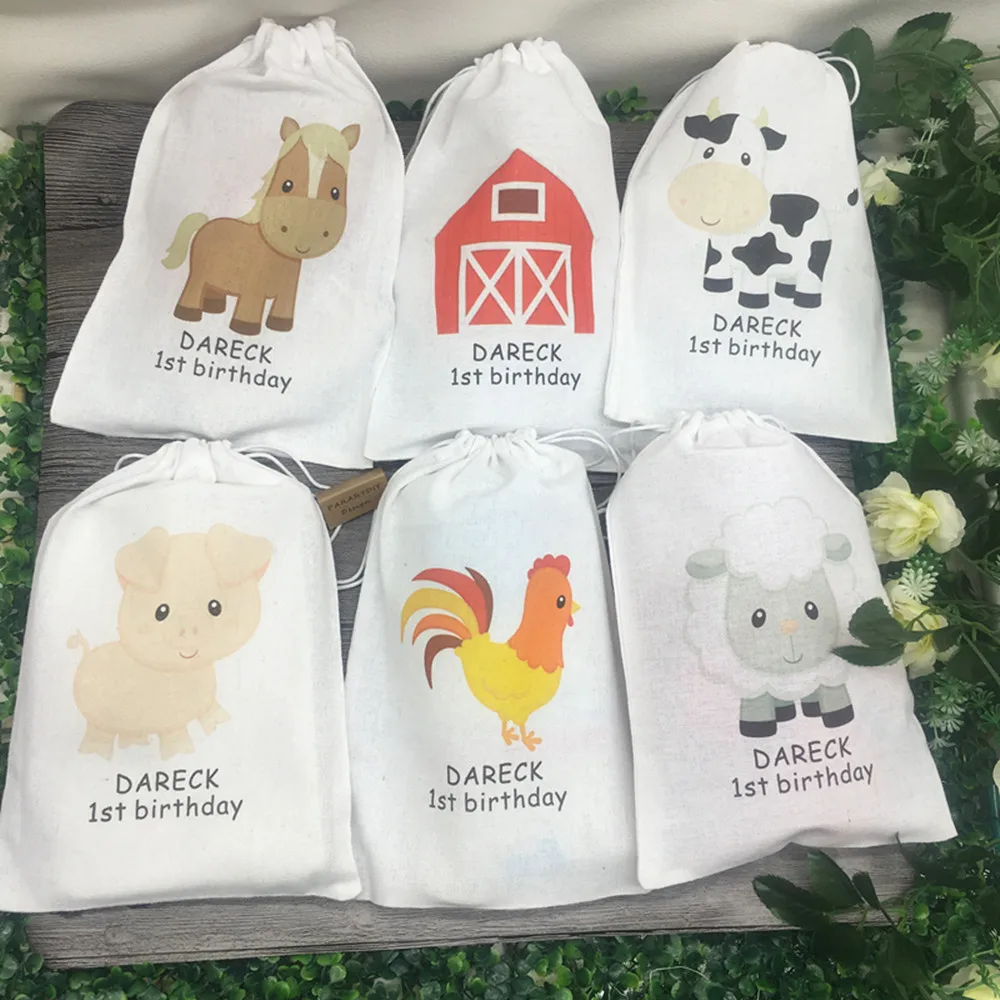 Персонализированные сумки с любом мультяшным персонажем фермы животными для