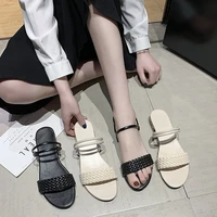 sandals and slippers women 2021 new fashion womens shoes summer plus size one word flat two wear sandals and slippers women