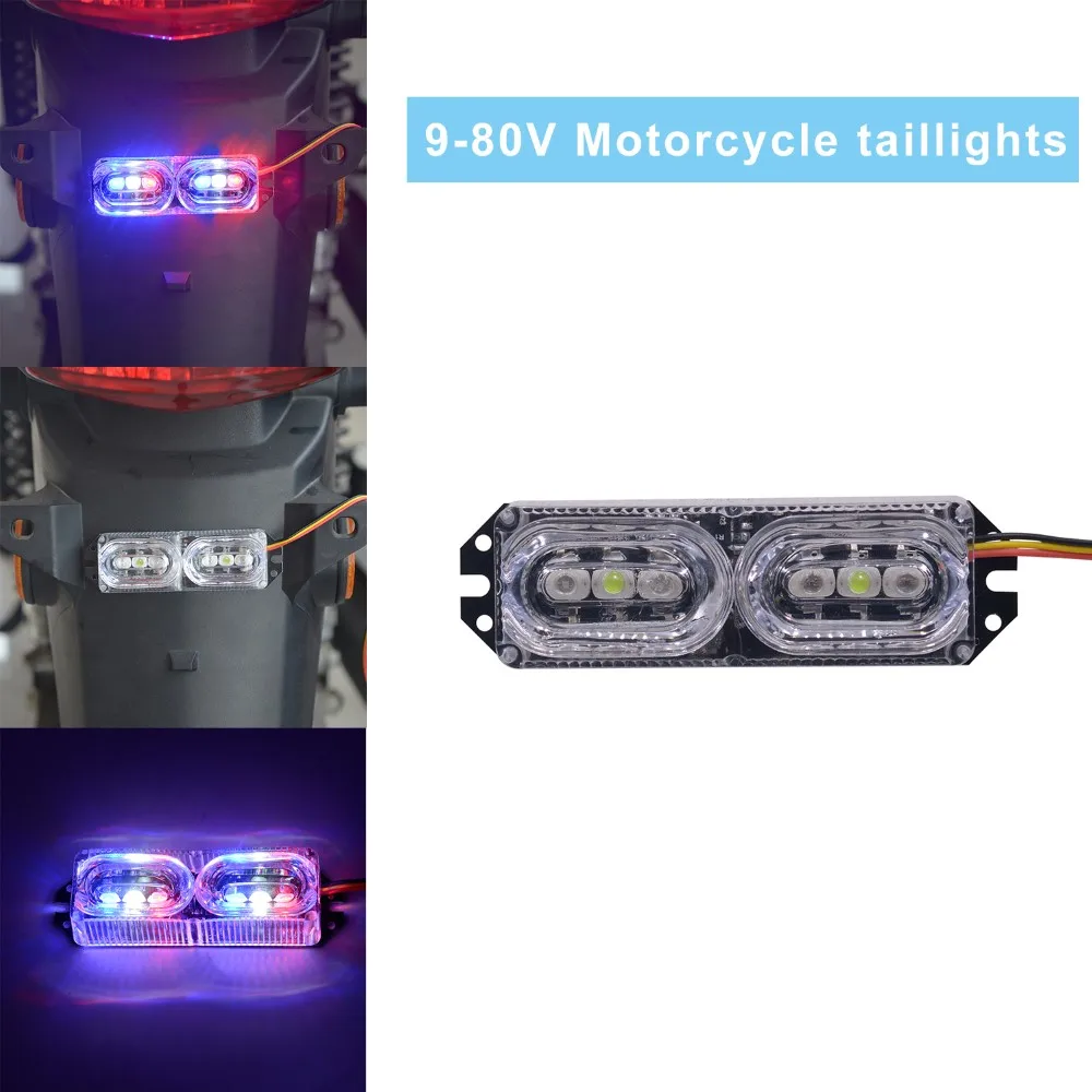 

LED Brake Turn Signal Light Motorcycle Warning Tail Stop Strobe Flash Emergency Lamp Taillights for Electric Vehicles