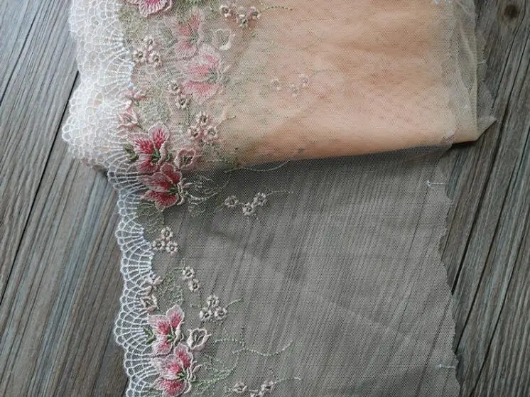 2 ярдов/партия 20 см Ширина оранжевый Красивая вышивка тканей Venise кружевная