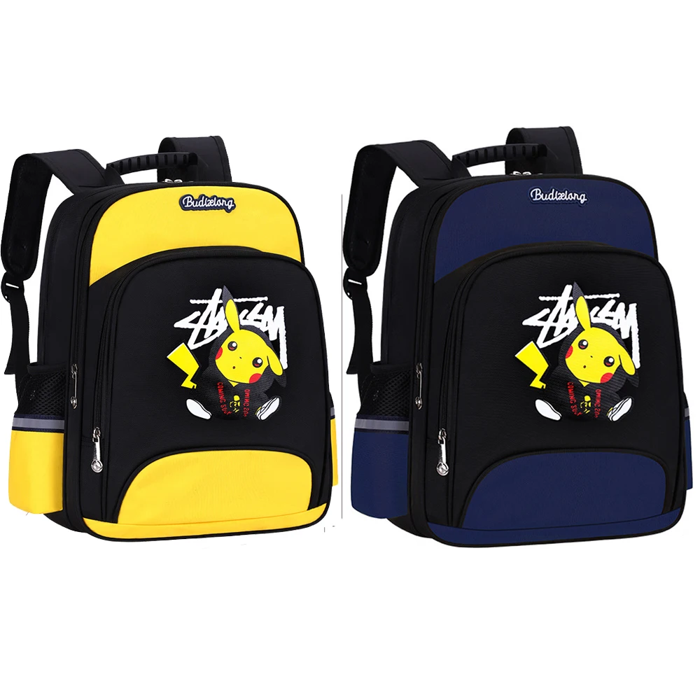 Школьный ранец Pokemon Pikachu холщовый рюкзак сумка на плечо для студентов сумки