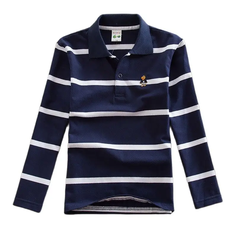 

Top Quality Brand Boys Long Sleeve Polo Shirts Long Sleeve Stripe Children Polo Shirts School Uniform Clothing Baby Boy Clothes